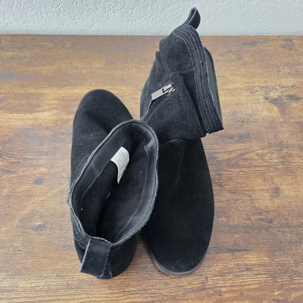Koolaburra by UGG Shazi Ankle Boots Womens 9 Black Suede Slouchy Zip Booties